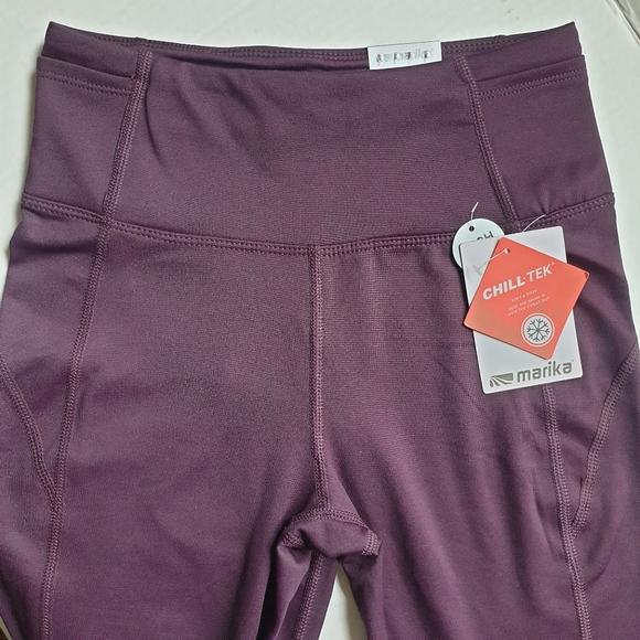 Marika Wild Plum Chill-Tek Soft Fleece Lined Active High Waist Active Leggings S - Picture 4 of 16